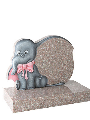 All Polished Cherry Pink with baby elephant hand painted detailing