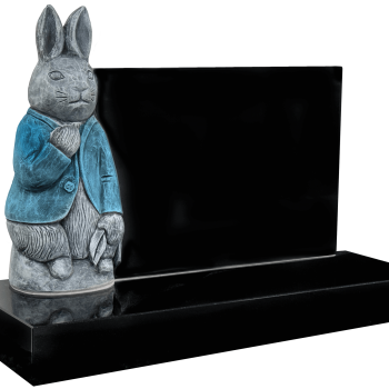 Peter Rabbit headstone gravestone memorial in blue