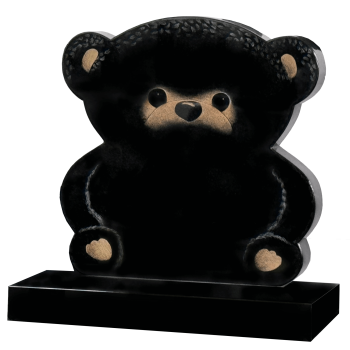 The Big Teddy on a beautiful all polished black stone with laser etched brown and gold detail