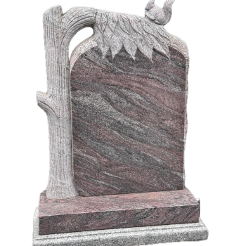 The Squirrel memorial headstone with tree