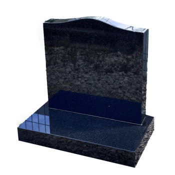 Saddle top all polished black memorial headstone