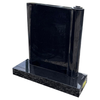 The Scroll all polished black memorial headstone